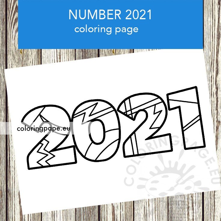 Abstract 2021 Number Free printable - Coloring Page
