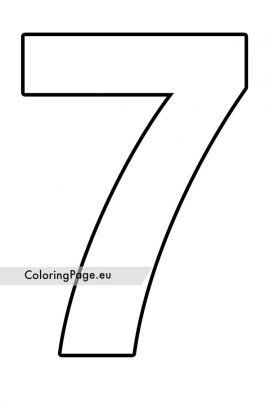 Free printable number 7 template | Coloring Page