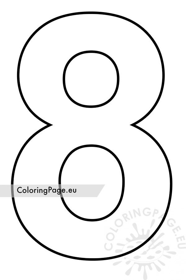 Printable Number 8 template Coloring Page