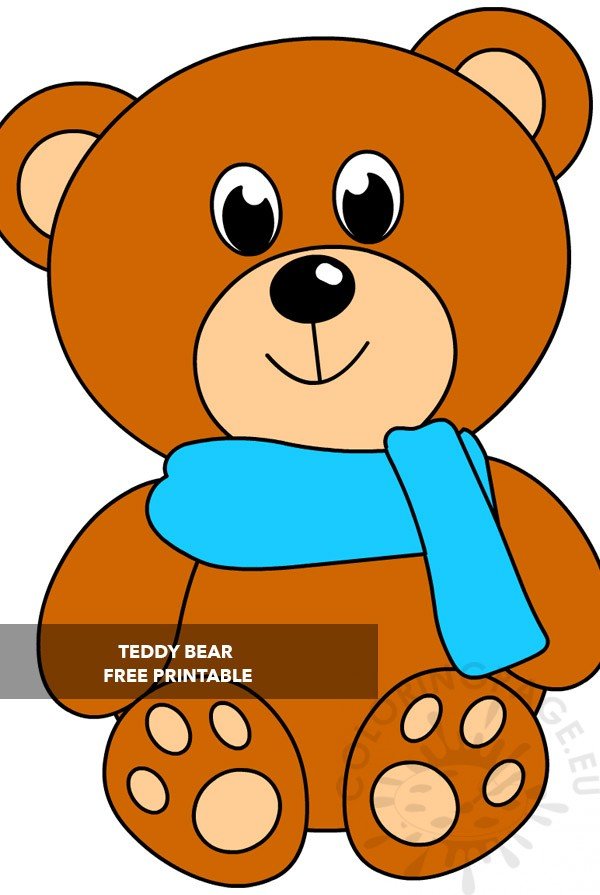 teddy bear blue scarf