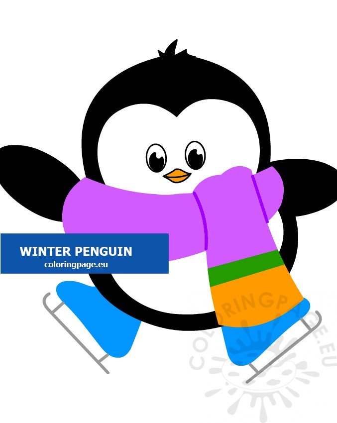 Winter penguin cartoon