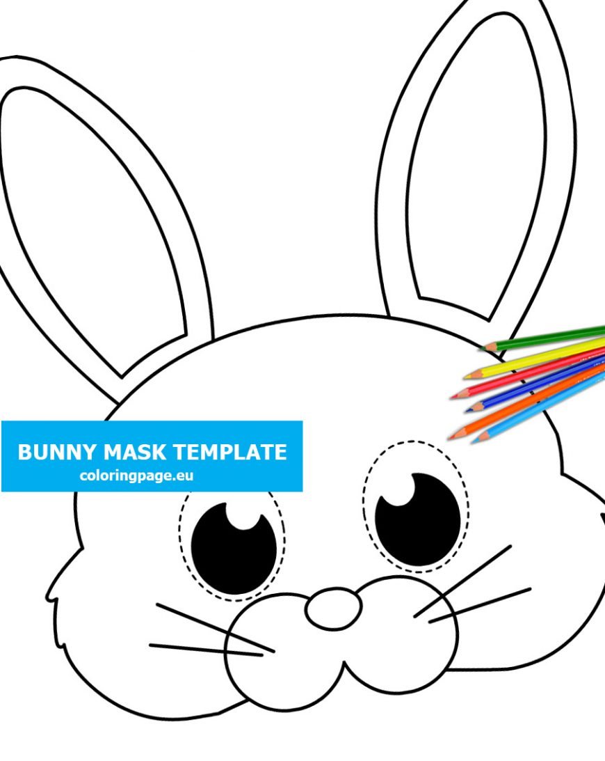 Bunny mask template Coloring Page