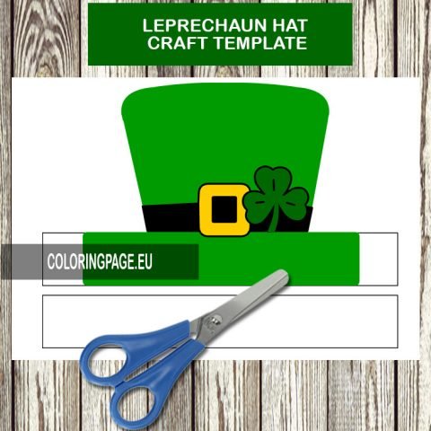 Free Leprechaun Hat craft template Coloring Page