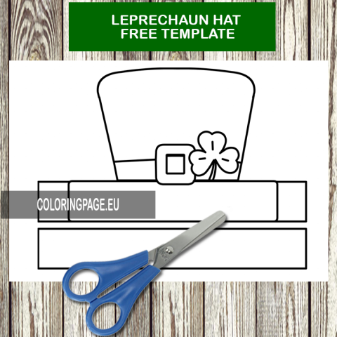 Leprechaun Hat template printable | Coloring Page