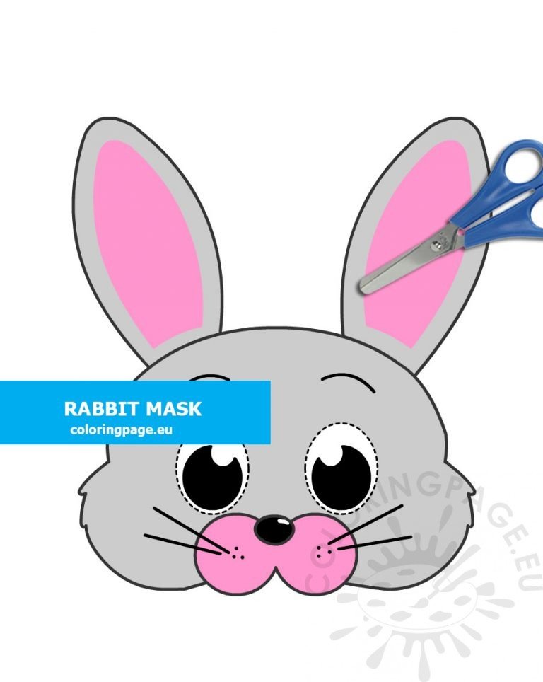 Paper rabbit mask Coloring Page