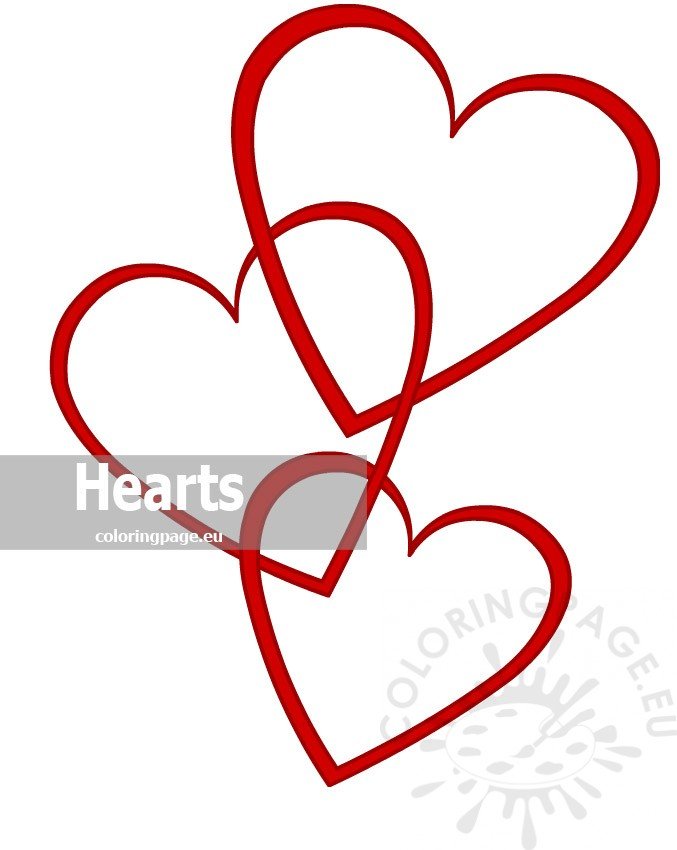 three intertwined hearts