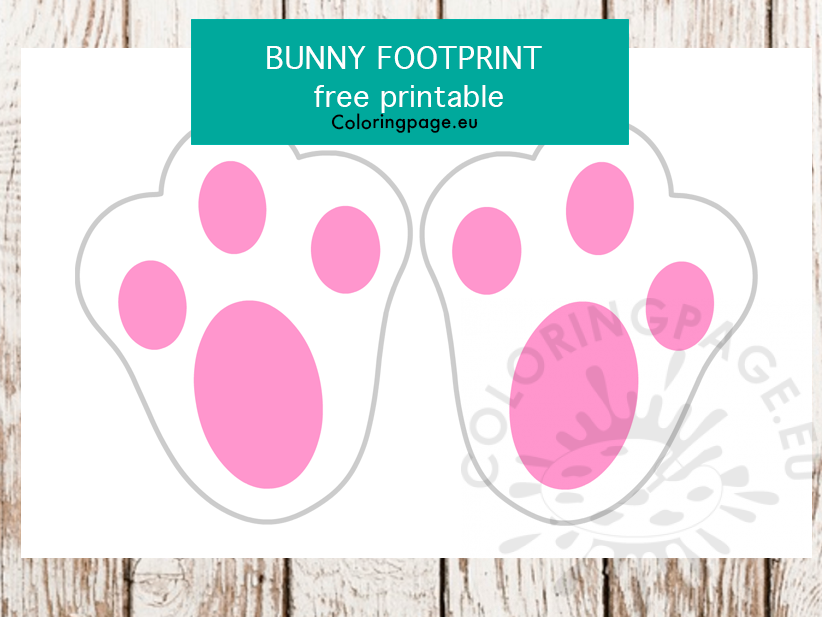 Free Easter Bunny Feet Footprint Coloring Page