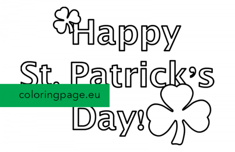 Printable Happy St. Patrick’s Day | Coloring Page
