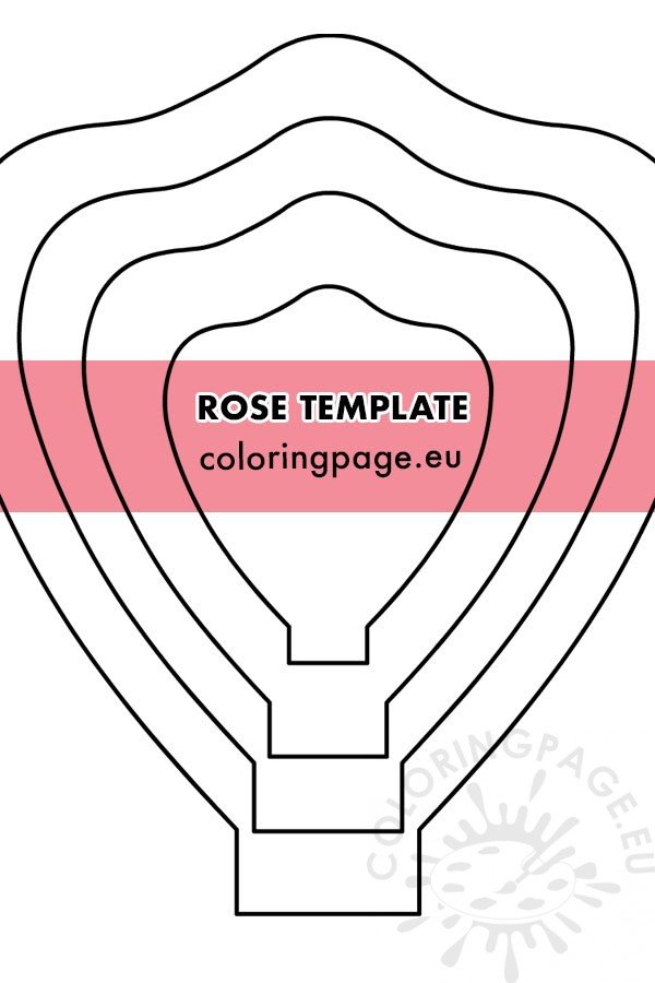 Large paper rose template Coloring Page