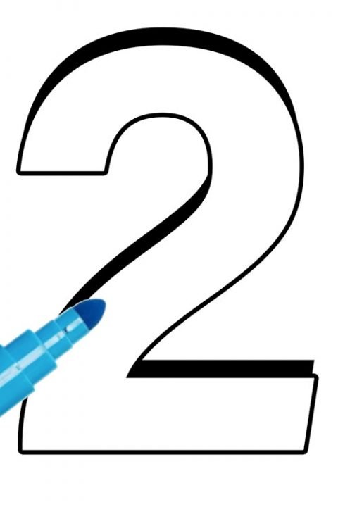 Number 2 outline | Coloring Page