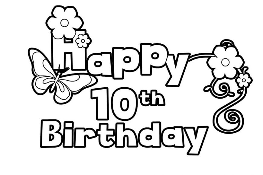 10th Birthday Coloring Pages Coloring Pages