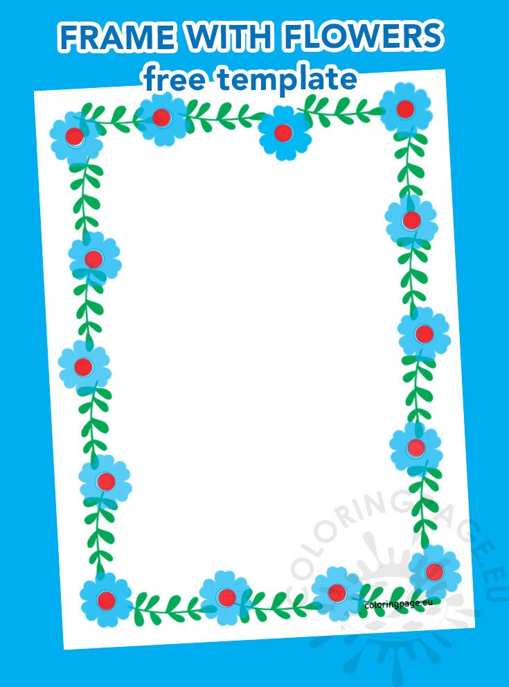 frame blue flowers