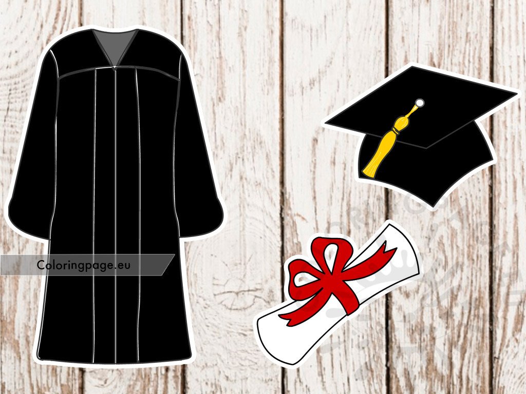 gown hat graduation certificate