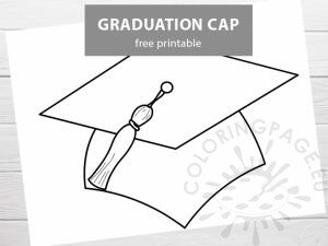 Free Large Graduation cap – Coloring Page