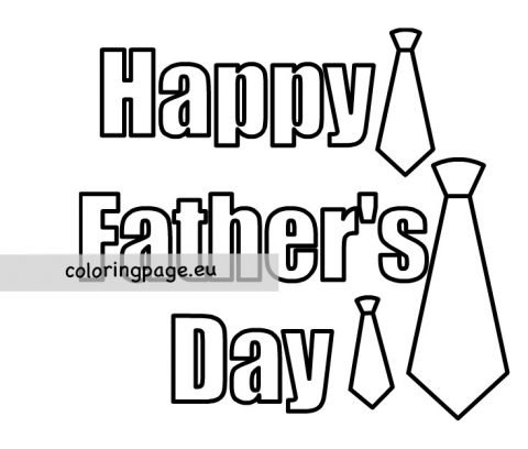 Happy Father's Day Ties printable | Coloring Page