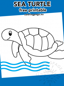 Sea turtle swimming printable