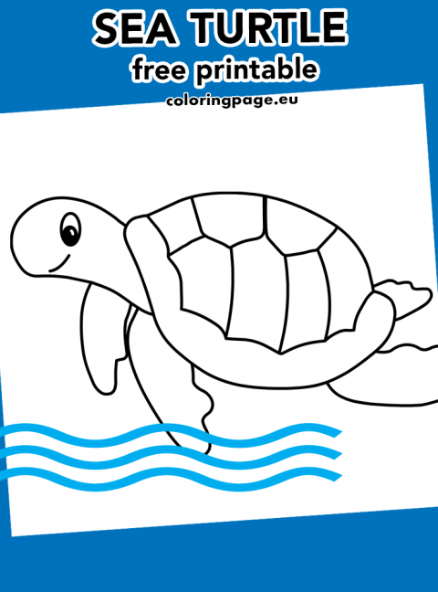 Sea turtle swimming printable – Coloring Page