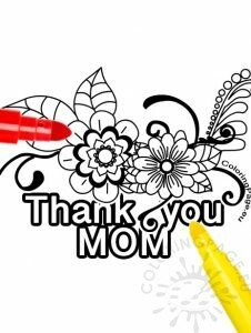 Thank you mom printable | Coloring Page