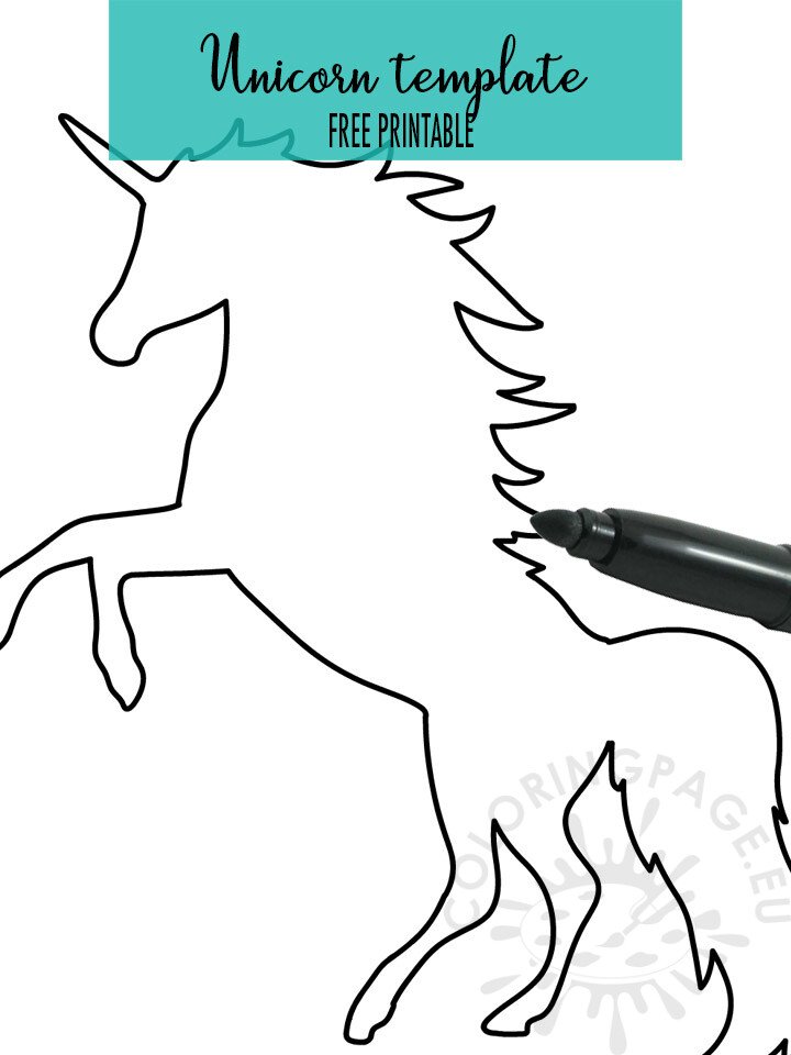 Unicorn template â€“ Coloring Page