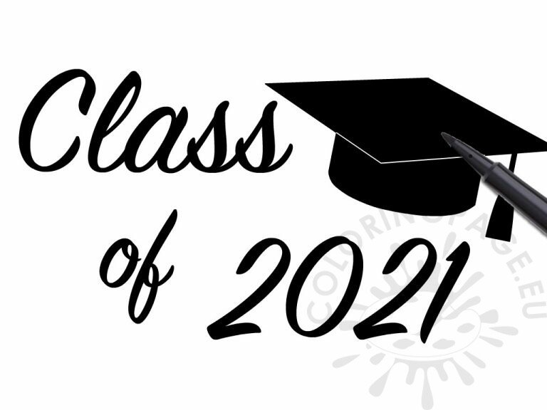 2021 graduation clip art Coloring Page