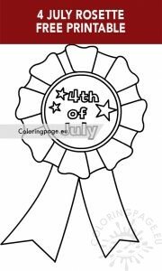 4th of July rosette outline to colour