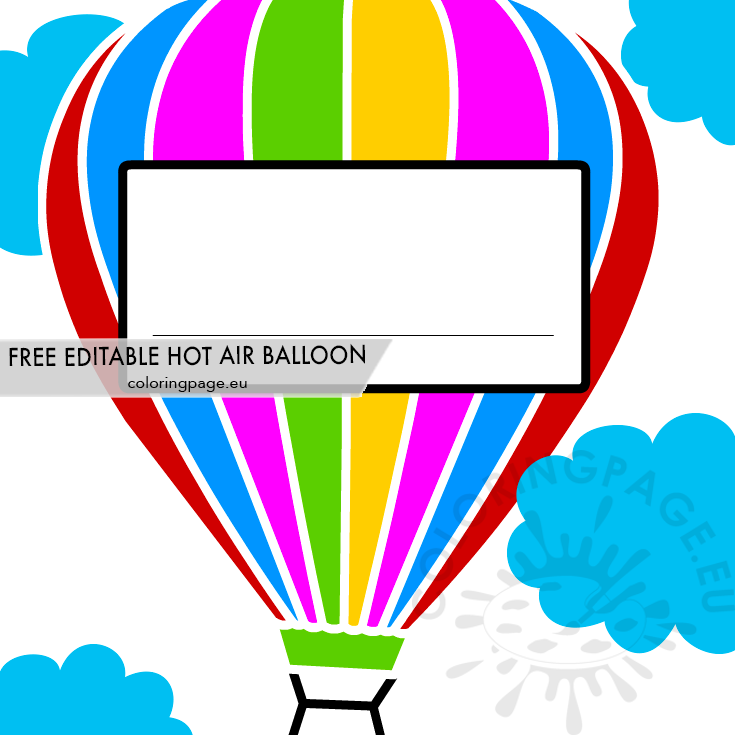 Hot Air Balloon Coloring Page