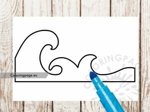 Free Ocean Wave template | Coloring Page