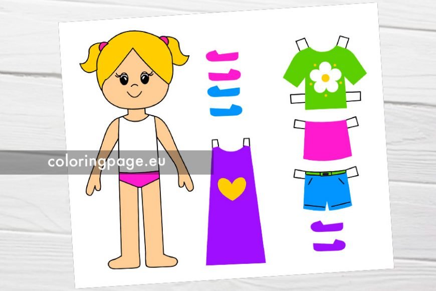 Free printable paper doll with clothes | Coloring Page
