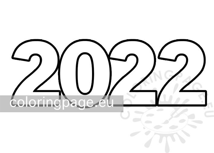 Free printable 2022 number Coloring Page