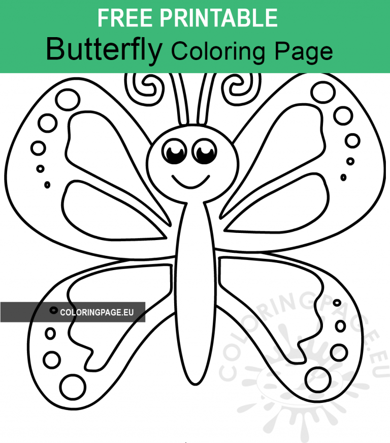 Download Cute butterfly cartoon - Coloring Page