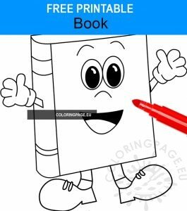 Smiling book coloring page
