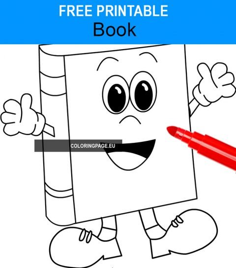 Download Smiling book coloring page - Coloring Page