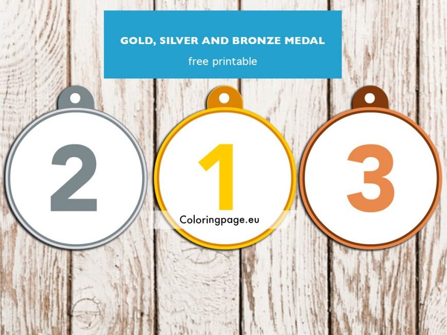 Gold silver bronze medal | Coloring Page