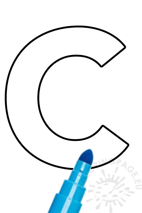 Letter C Template Printable Coloring Page