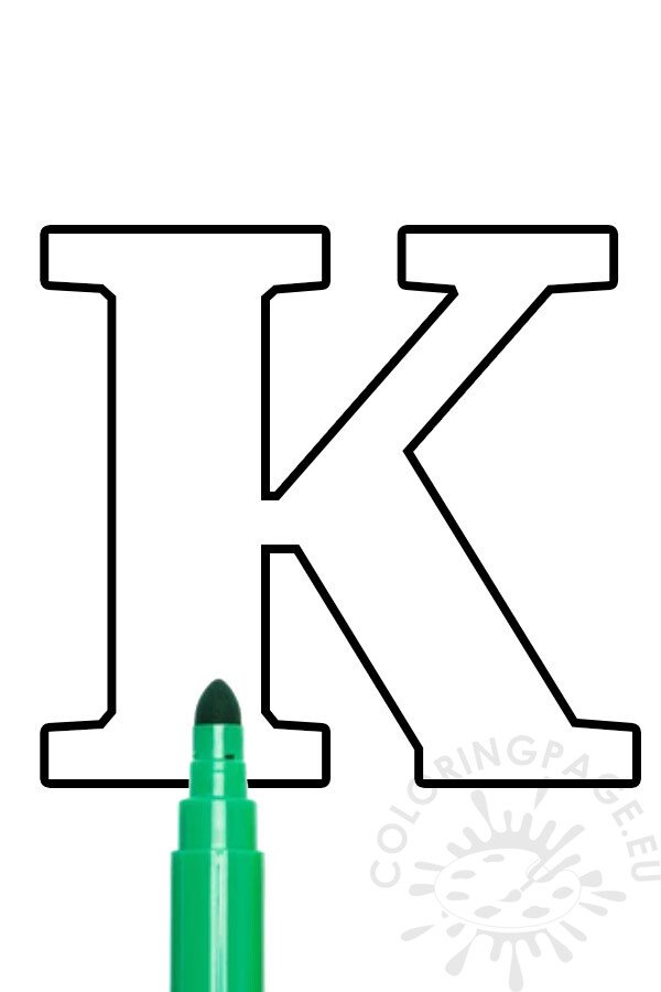 letter k template printable coloring page