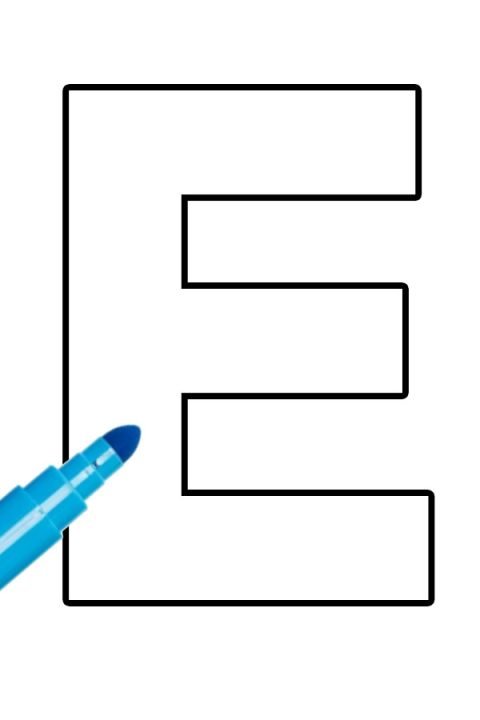 Free Letter E Template | Coloring Page