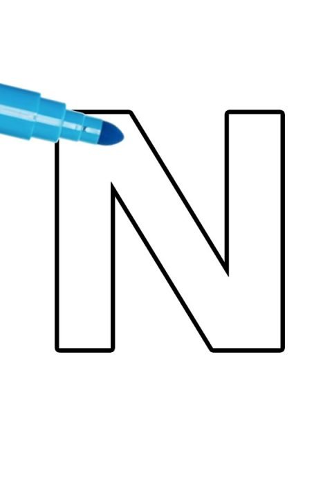 Free printable Letter N Template | Coloring Page