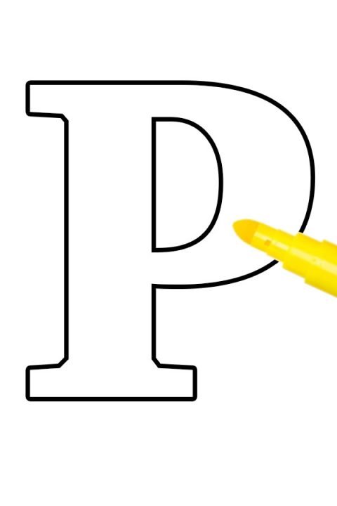 Free Letter P template | Coloring Page