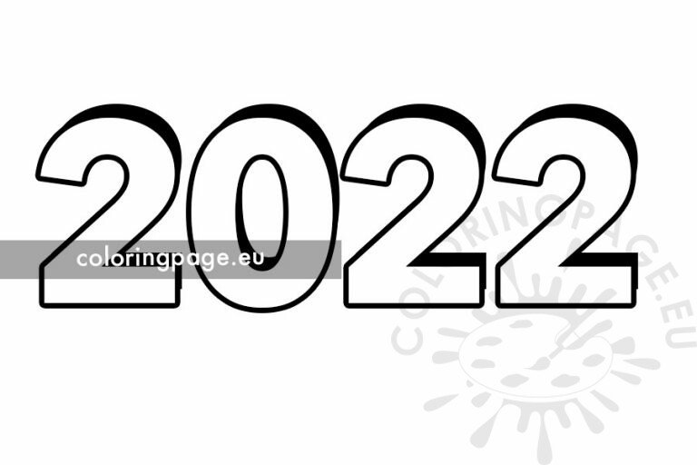 Number 2022 template - Coloring Page