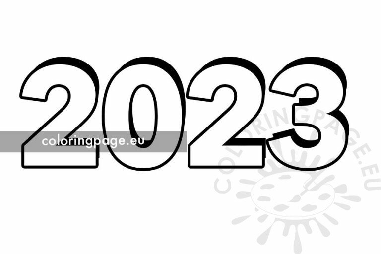 Number 2023 template Coloring Page