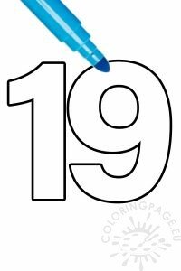 Number 19 template pdf – Coloring Page