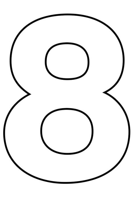 Free printable Number 8 template Coloring Page