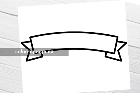 Printable Ribbon banner template | Coloring Page