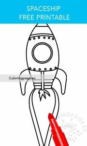 Spaceship coloring page printable | Coloring Page