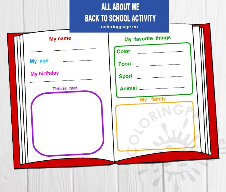 Free Printable All About Me Worksheet Coloring Page