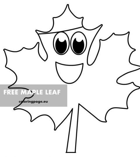 Happy Maple Leaf printable | Coloring Page