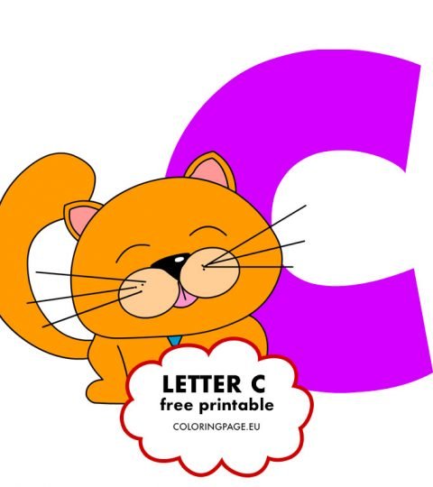 Animal Alphabet Letter C – Coloring Page