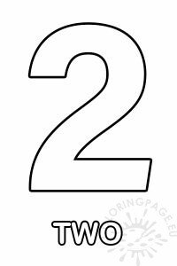 Number two outline | Coloring Page