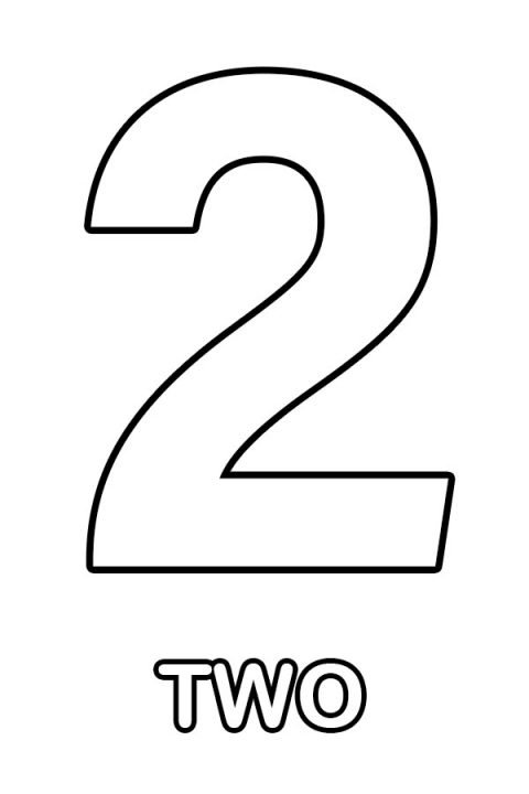 Number two outline | Coloring Page