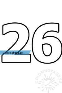 Number 26 template | Coloring Page